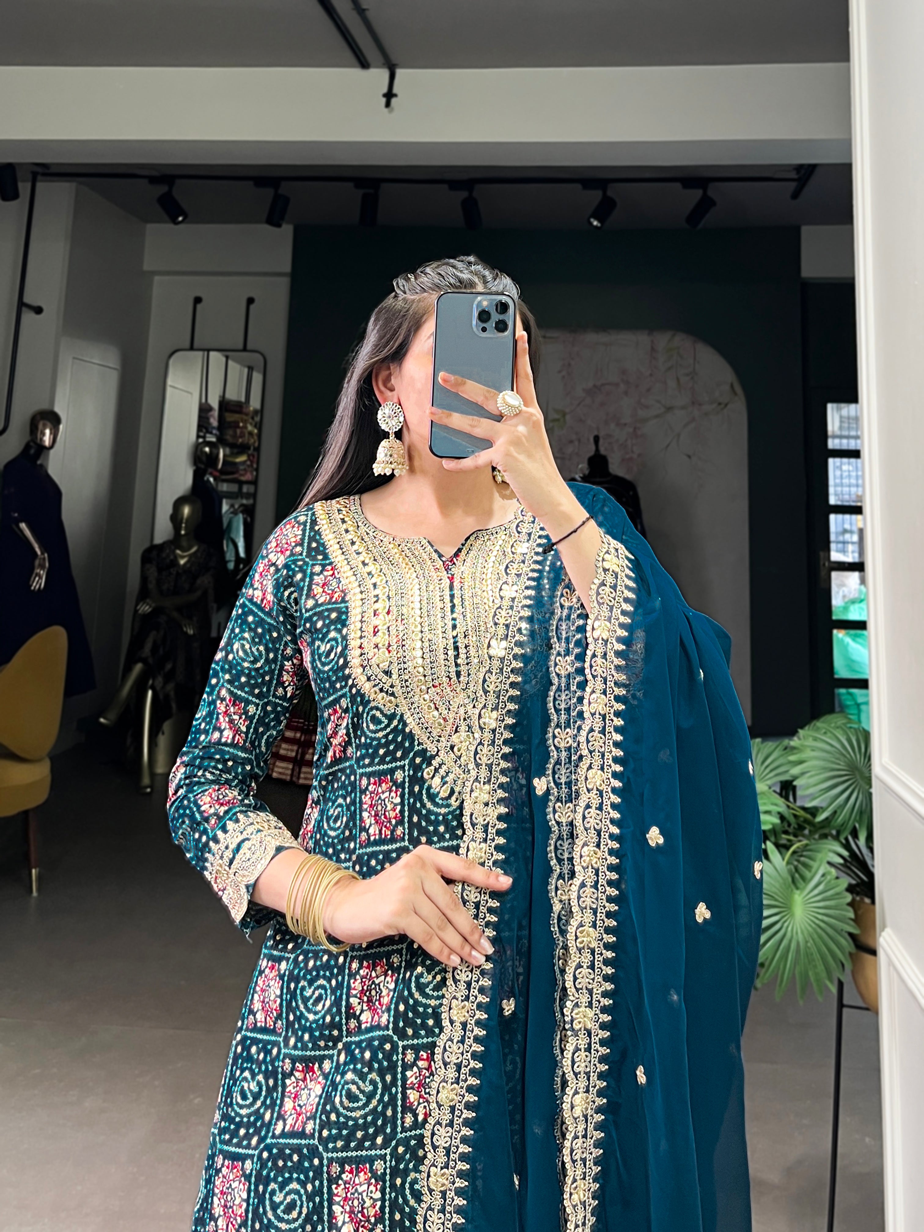 Stylish Pure Rayon Women Embroidered Suit Set With Dupatta