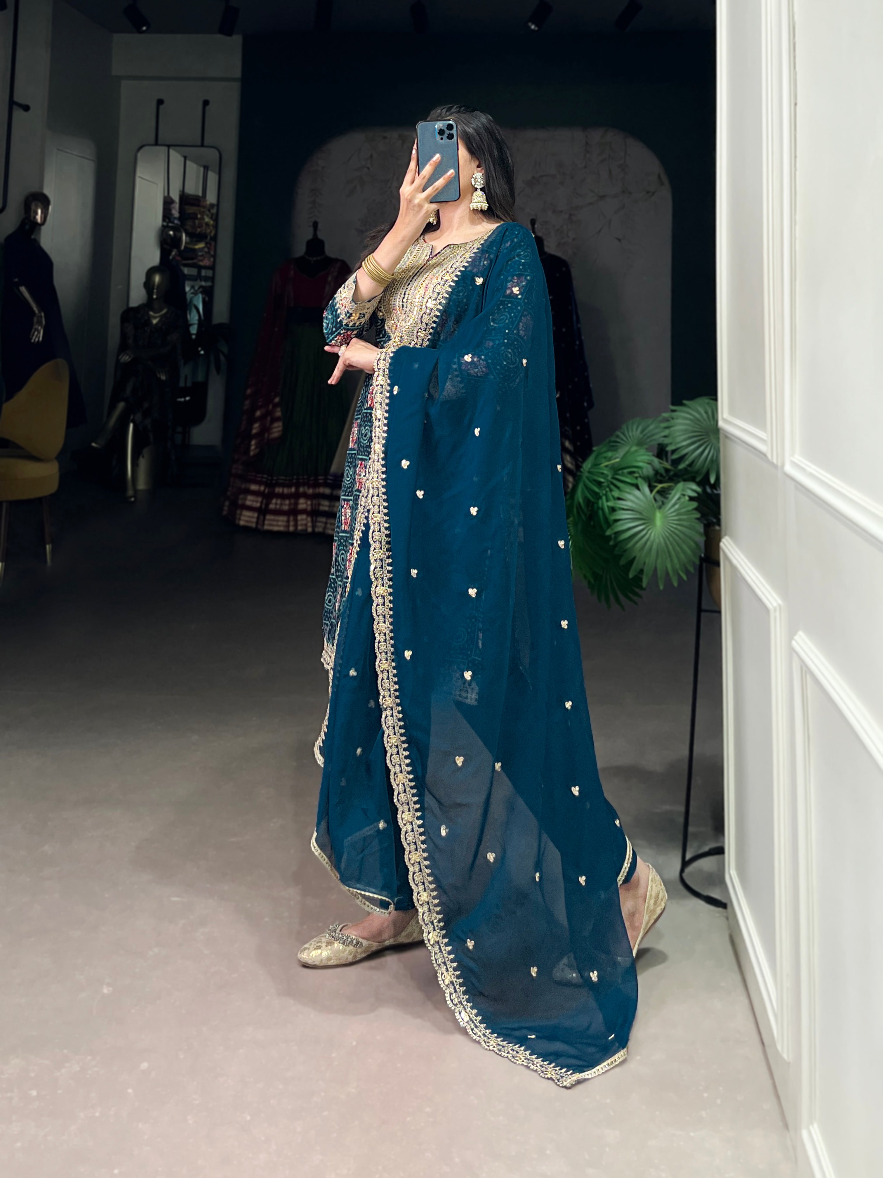 Stylish Pure Rayon Women Embroidered Suit Set With Dupatta
