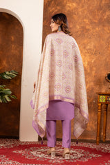 ELEGANT LAVENDER EMBROIDERED FESTIVAL SUIT SET WITH PRINTED DUPATTA