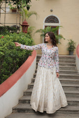Pure Viscose Jacquard Embroidery Designer Trending Lehenga