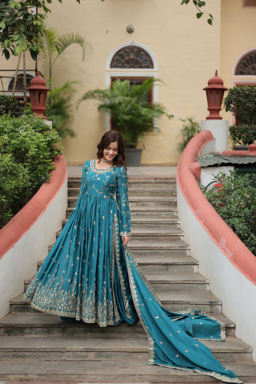 Chinon Rich Sequins Embroidered Wedding Sharara Suit