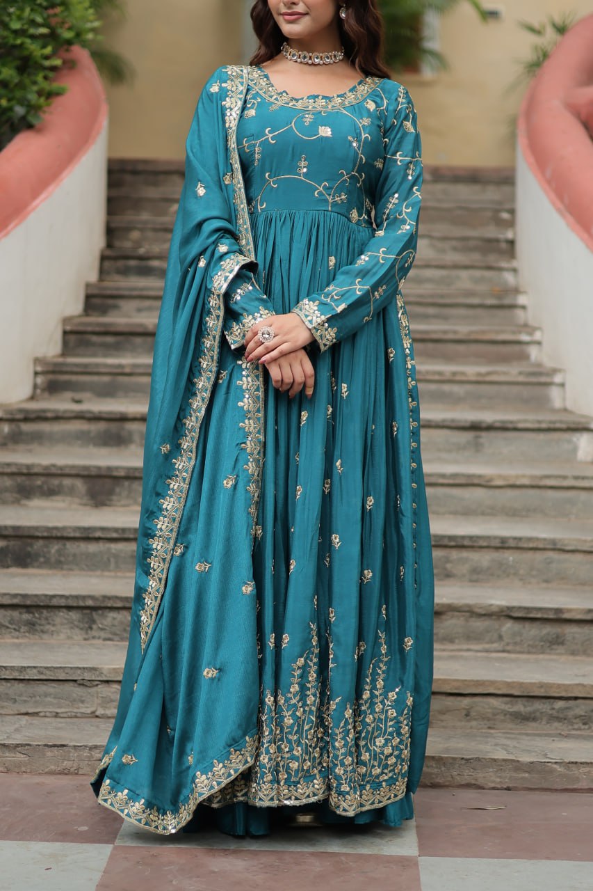 Chinon Rich Sequins Embroidered Wedding Sharara Suit