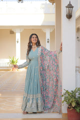 Beautiful Stylish Designer Gown With Dupatta Set