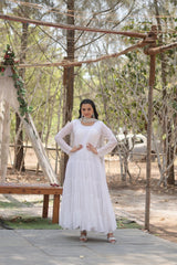 Classic Faux Blooming Gown With Designer Dupatta With Sequins Embroidery Work