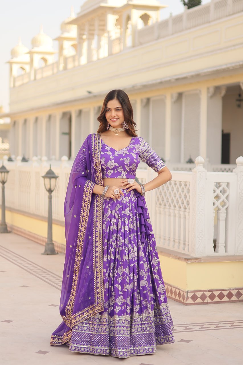 Elevate Your Style With A Designer Jacquard Lenenga Choli