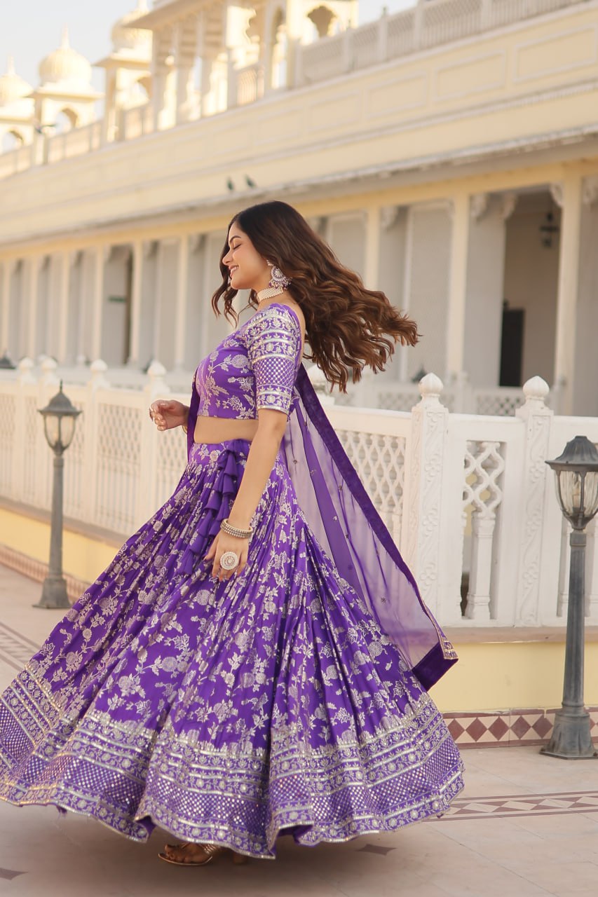 Elevate Your Style With A Designer Jacquard Lenenga Choli