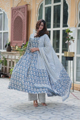 Elegant Cotton Kurti Pant With Dupatta For Everyday Comfort