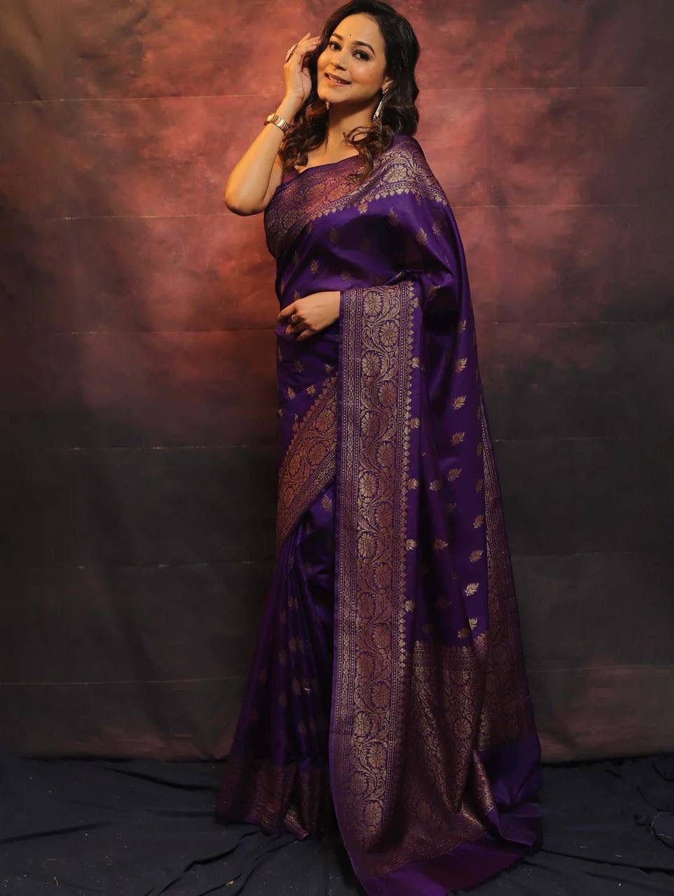 RADIANT PURPLE SOFT SILK SAREE WITH DESERVING BLOUSE PIECE