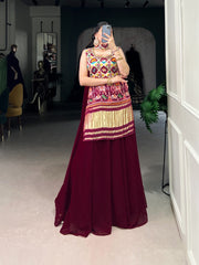 Designer Off White Color Gaji Silk Three Piece Plazzo Suit