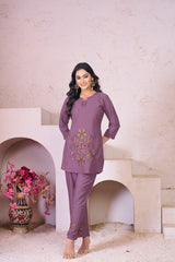 PREMIUM RAYON EMBROIDERED CO-ORD SET