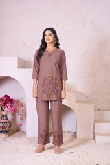 PREMIUM RAYON EMBROIDERED CO-ORD SET