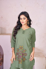 PREMIUM RAYON EMBROIDERED CO-ORD SET