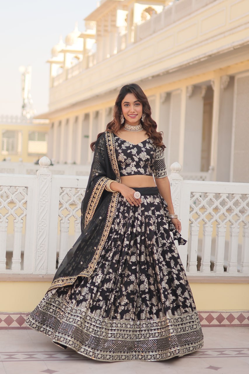 Elevate Your Style With A Designer Jacquard Lenenga Choli