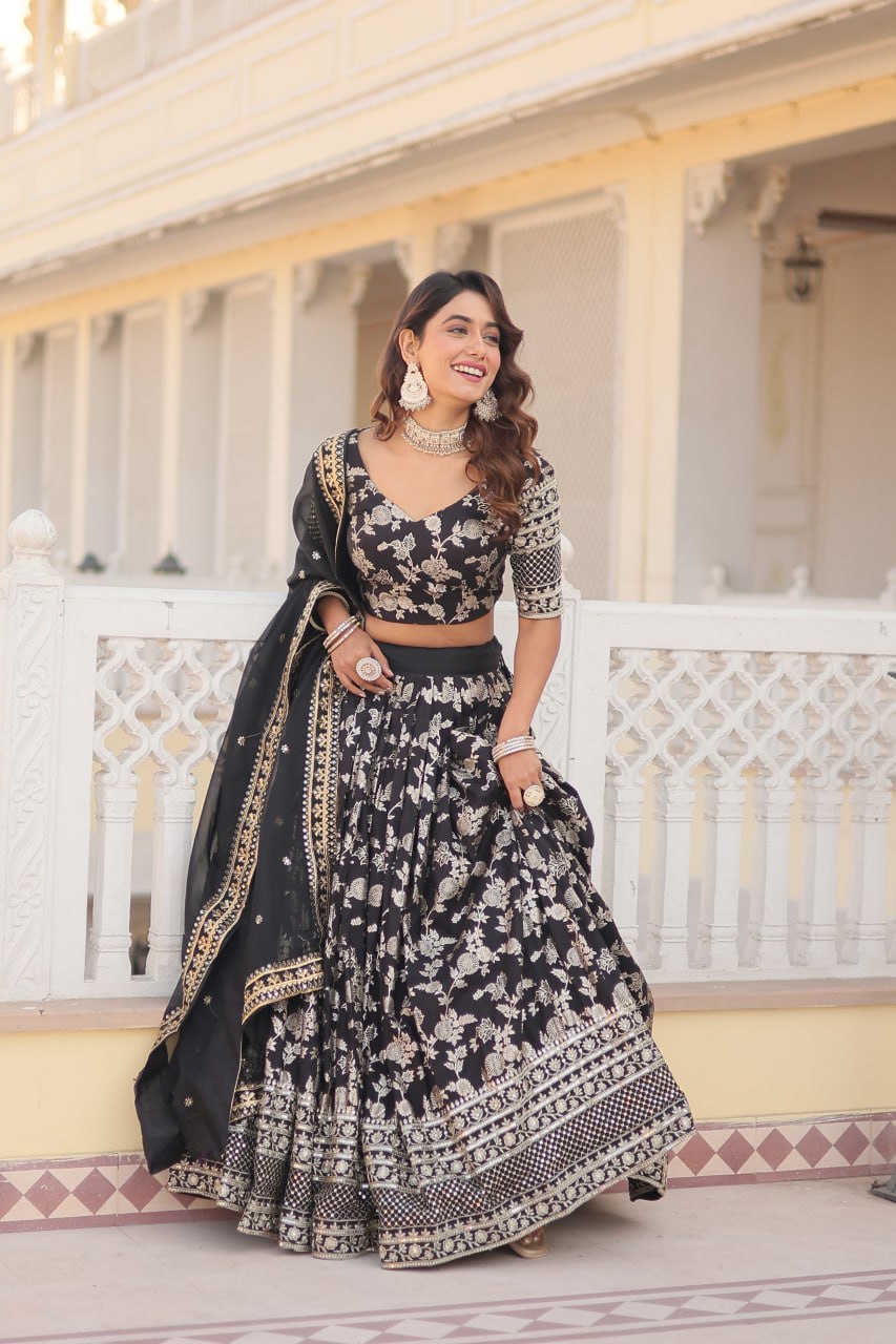 Elevate Your Style With A Designer Jacquard Lenenga Choli