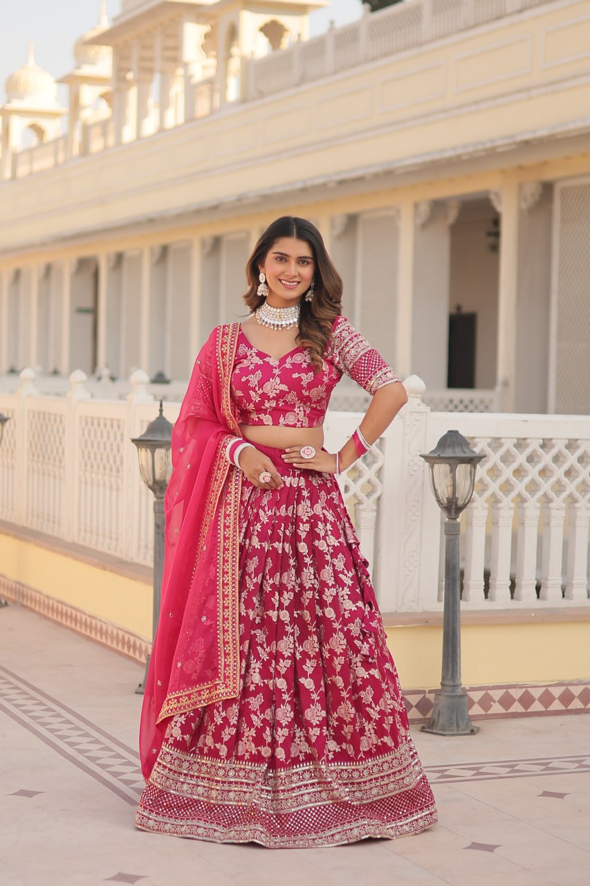 Elevate Your Style With A Designer Jacquard Lenenga Choli