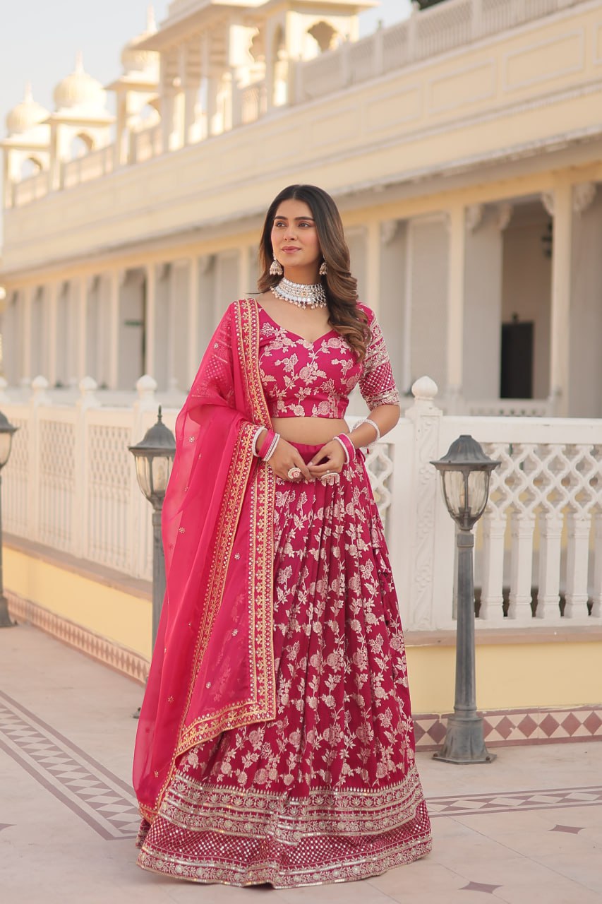 Elevate Your Style With A Designer Jacquard Lenenga Choli