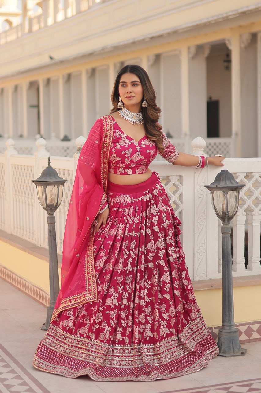 Elevate Your Style With A Designer Jacquard Lenenga Choli