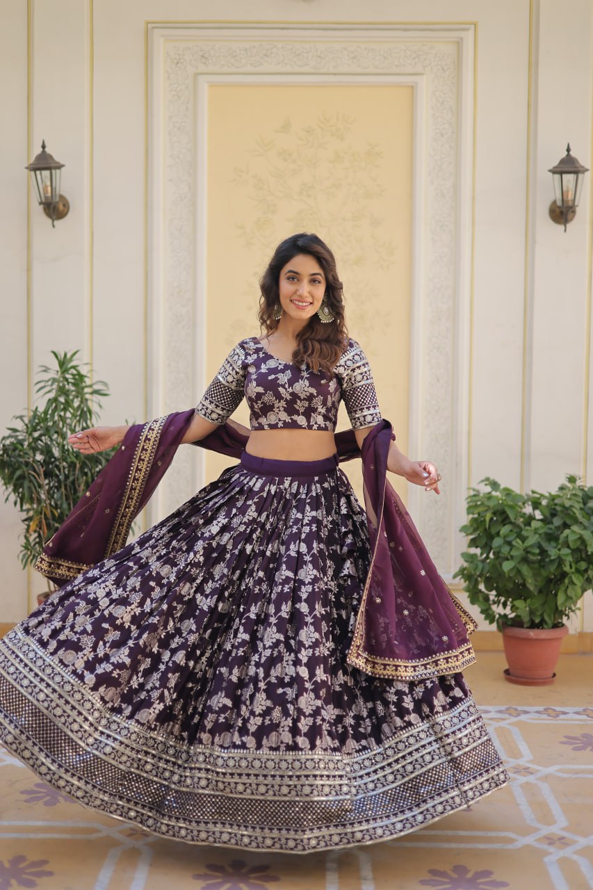 Elevate Your Style With A Designer Jacquard Lenenga Choli