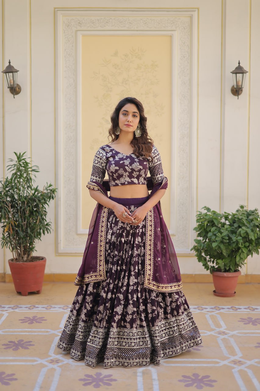 Elevate Your Style With A Designer Jacquard Lenenga Choli