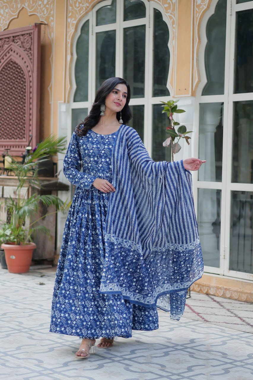 Stylish & Comfortable Cotton Kurti Pant With Dupatta For Daily Wear
