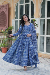 Stylish & Comfortable Cotton Kurti Pant With Dupatta For Daily Wear