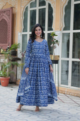 Stylish & Comfortable Cotton Kurti Pant With Dupatta For Daily Wear