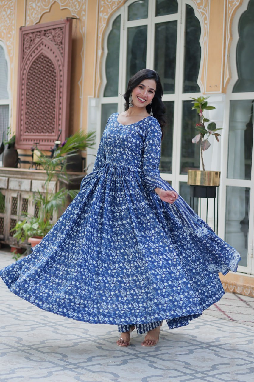 Stylish & Comfortable Cotton Kurti Pant With Dupatta For Daily Wear