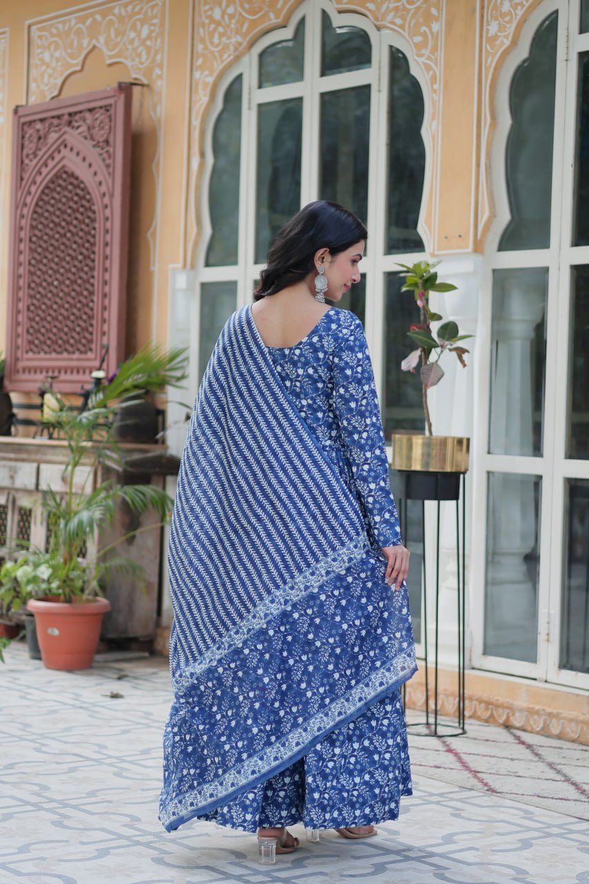 Stylish & Comfortable Cotton Kurti Pant With Dupatta For Daily Wear