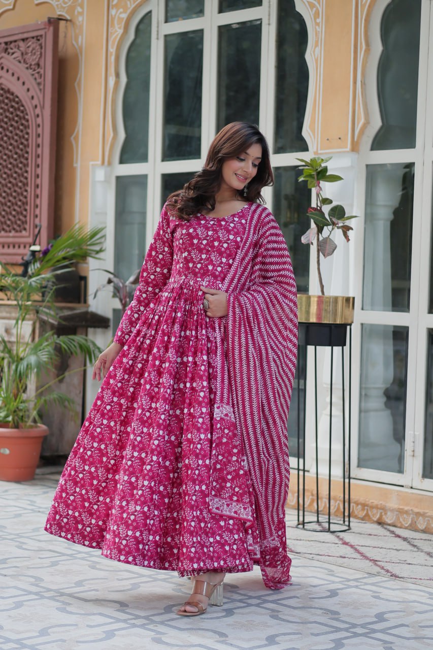 Stylish & Comfortable Cotton Kurti Pant With Dupatta For Daily Wear