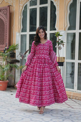 Stylish & Comfortable Cotton Kurti Pant With Dupatta For Daily Wear