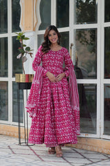 Stylish & Comfortable Cotton Kurti Pant With Dupatta For Daily Wear