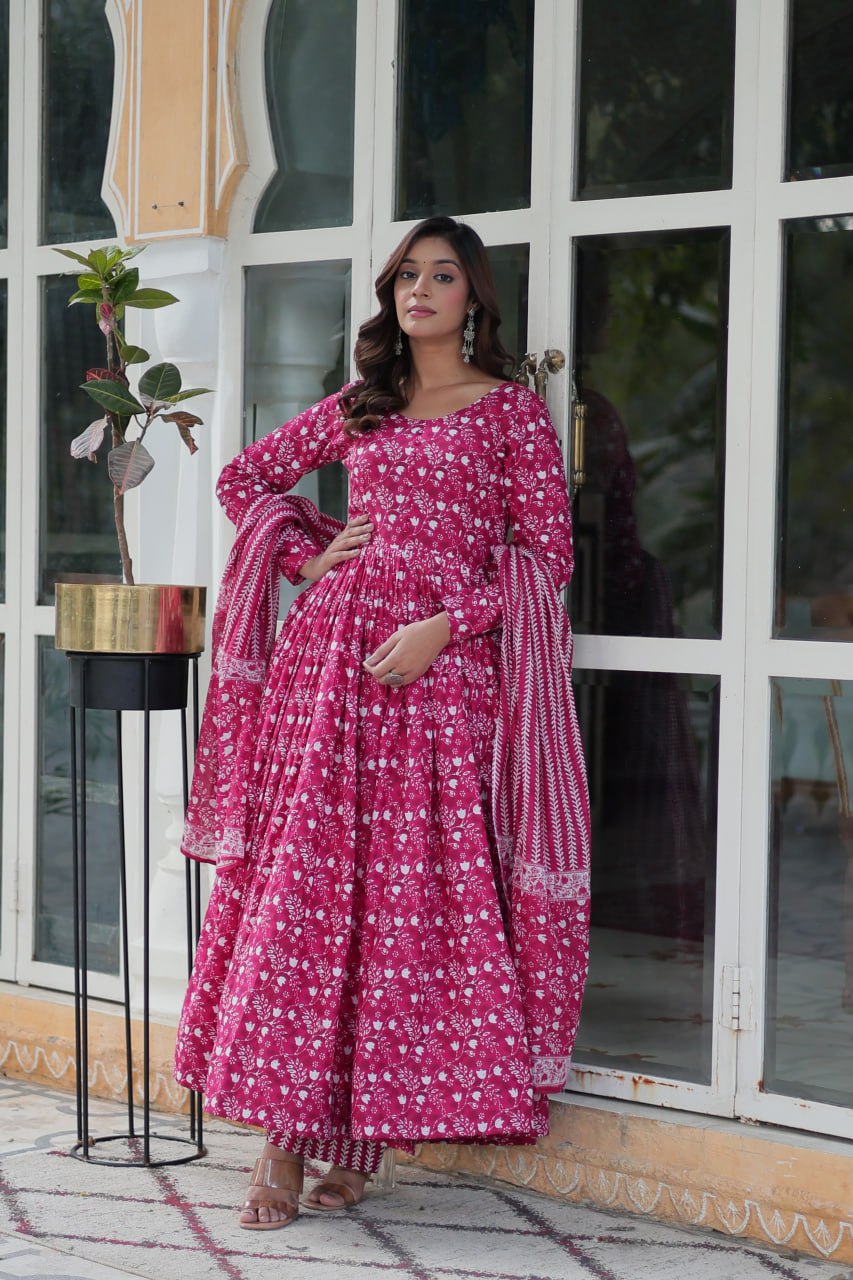 Stylish & Comfortable Cotton Kurti Pant With Dupatta For Daily Wear