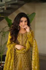 Designer Mehendi Fendy Rich Beads Embroidered Sharara Set