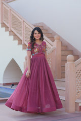 Designer Silver Crunchy readymade Koti Gown